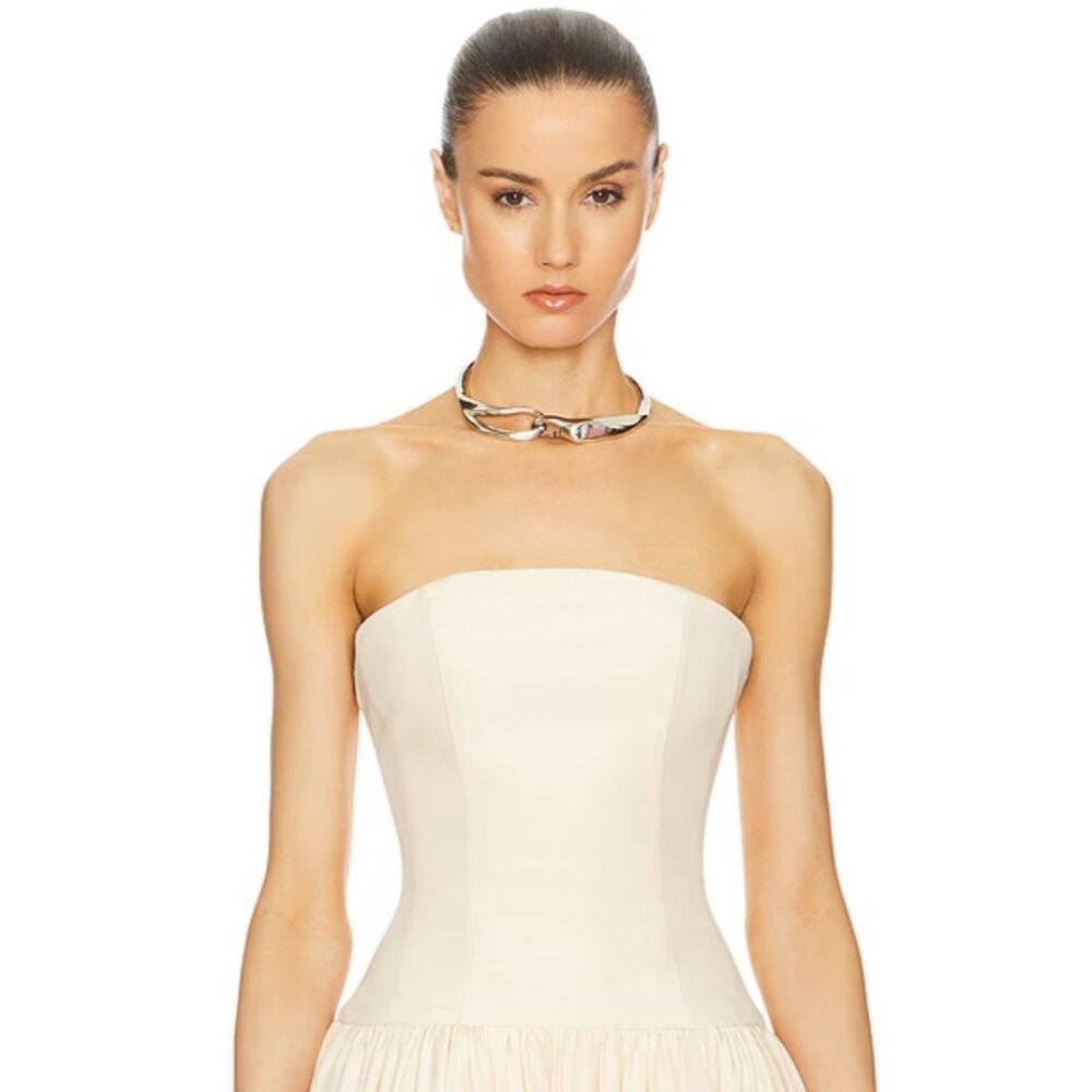 Amber Sceats Choker in Silver One Size New Womens Metal Lined Necklace Cuff